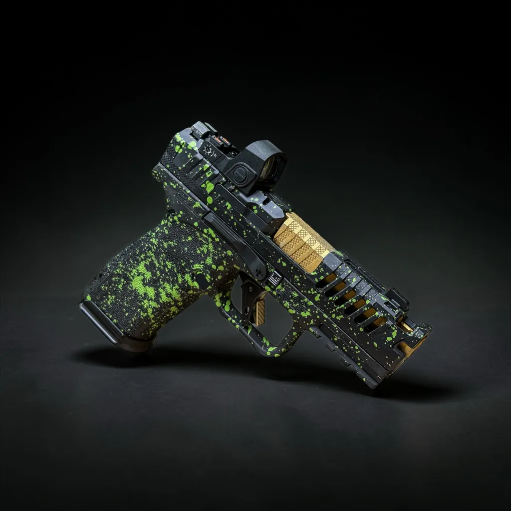 Green patterned Wolverine Arms build